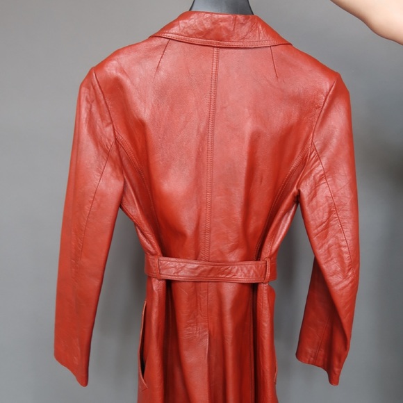 Wilson’s brown leather trench coat - Picture 4 of 6